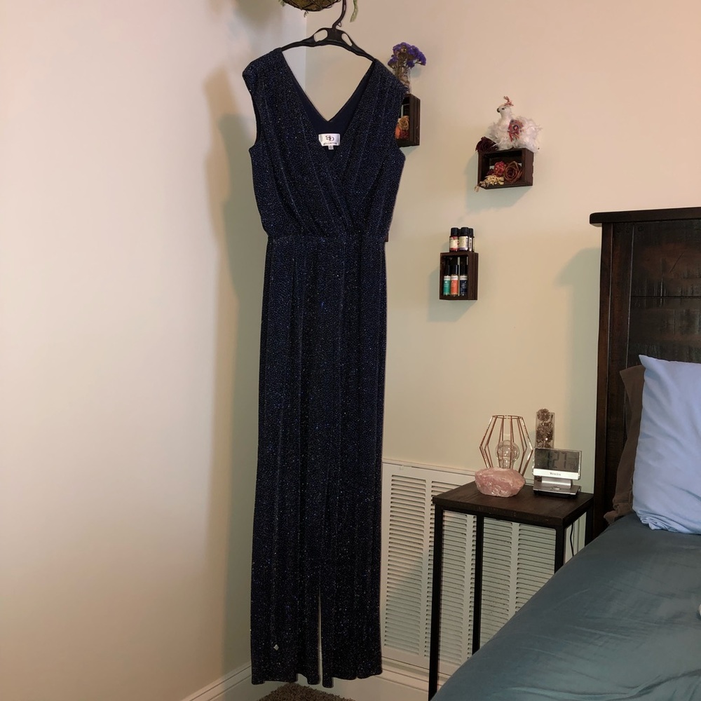 Sparkly navy formal  jumpsuit